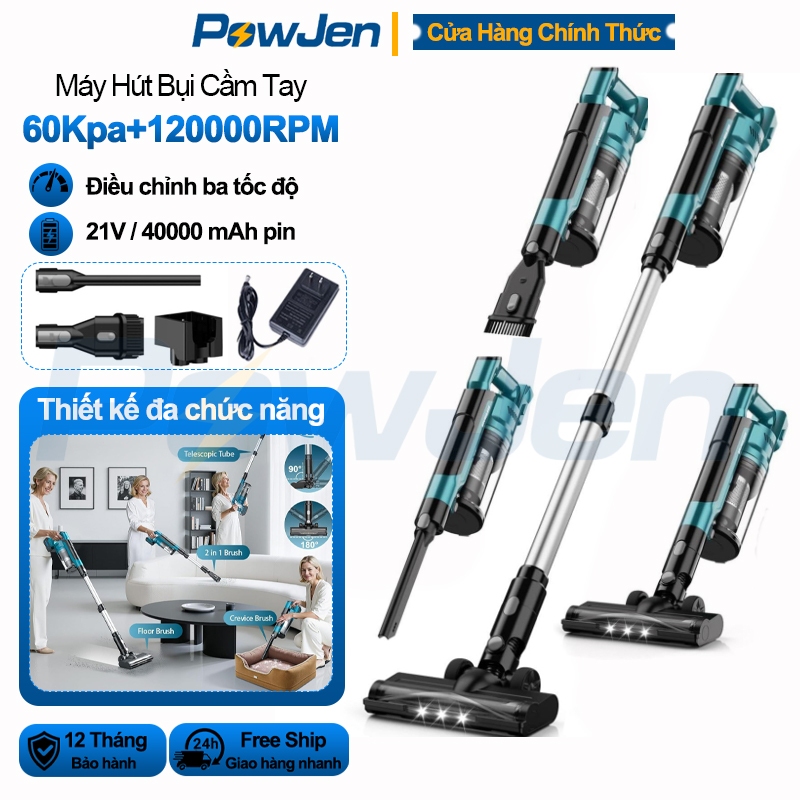 6 in1 Không Dây Máy Hút Bụi Cầm, Lực Hút 60000PA+ 700W, 21V/Pin 4000Mah , Hệ Thống Lọc Bụi Đa Tầng