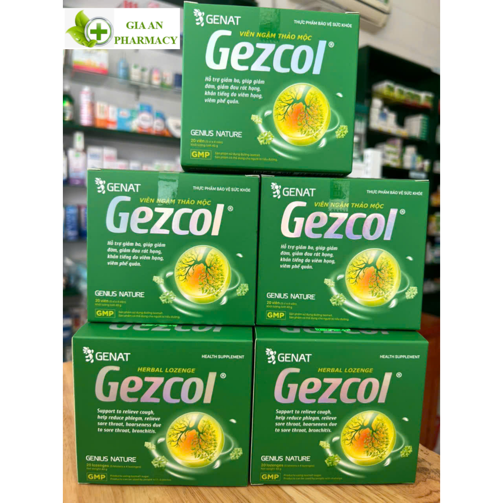 Viên ngậm thảo mộc Gezcol - Hộp 20 viên, 100 viên