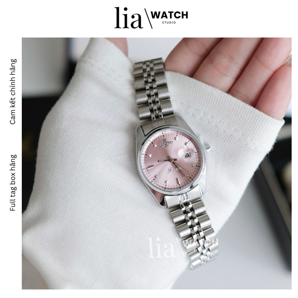 [LiaWatch] - Hàng chính hãng - Đồng hồ nữ 𝐒𝐜𝐨𝐭𝐭𝐢𝐞 𝐓𝐇𝐄 𝐒𝐄𝐍𝐄𝐑𝐈𝐓𝐘 hồng baby full box hãng dễ thương xinh xắn