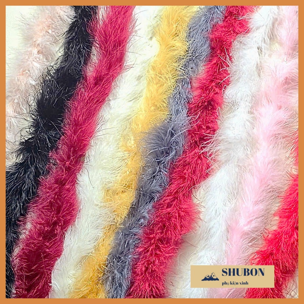 Dây lông tơ nhiều màu dài khoảng 1m9 trang trí quần áo đồ handmade siêu xinh- phụ kiện thời trang