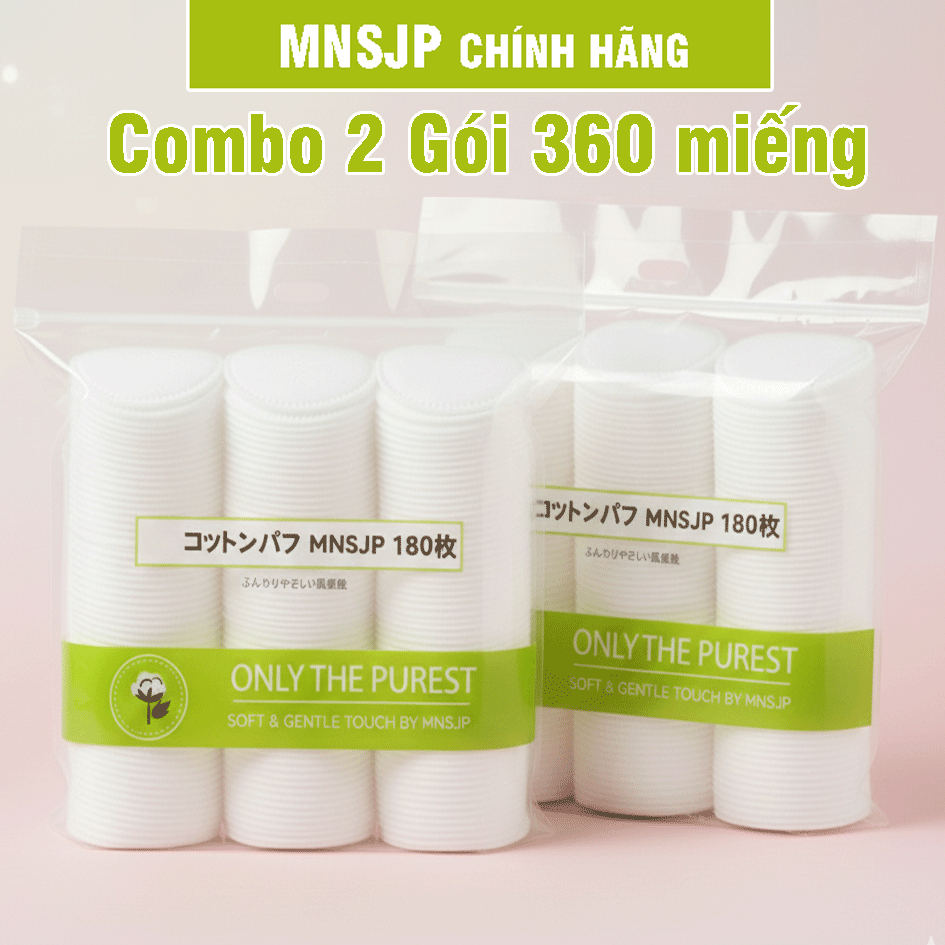   Combo 2  Bông Tẩy Trang Miniso 360 Miếng Cao Cấp Mềm Mịn,Bông Tẩy Trang 360 Miếng Mềm Bông Tẩy Trang Sạch Sâu MNSJP 