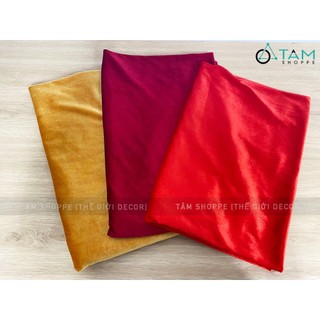 [Loại xịn - chuẩn màu] Vải nhung Đỏ - nhung Vàng xịn khổ 1m6 (bán theo 1m tới)