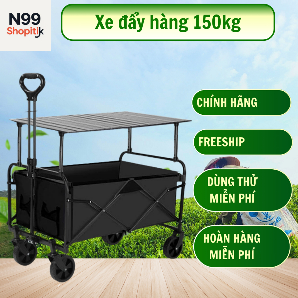Xe đẩy kéo hàng CÀNG bánh xe 5cm 100–150kg