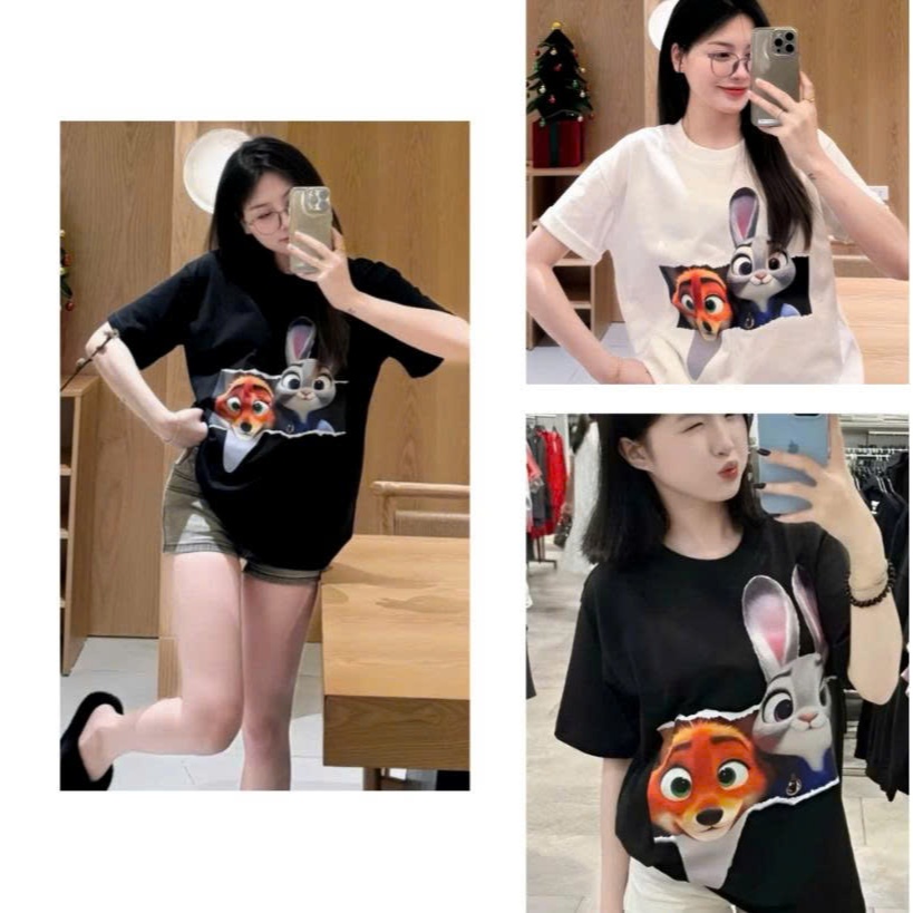 Áo Thun In Hình Nick & Judy ( Cáo & THỏ ) Chất Poly Mịn Cho Boy Phố Girl Phố HotTrend Đồ Đôi