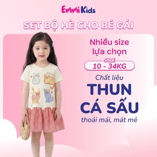 Váy bé gái EMMIKIDS B47 đầm đuôi cá chất thun polo phối voan thoải mái cho bé đủ size tù 8 - 34kg 