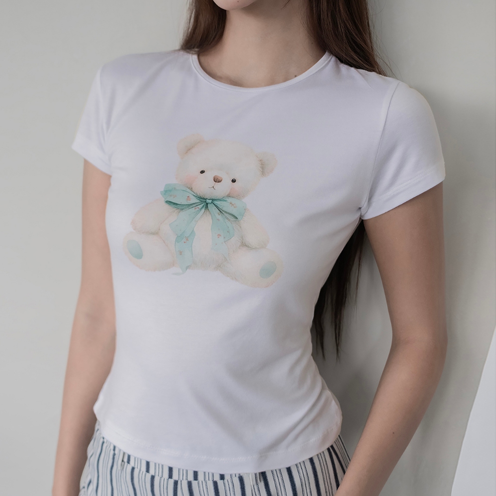BABY BEAR TOP – Confi | Áo thun nữ cotton lụa, chất mát lạnh co giãn thoải mái.