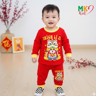  Bộ Dài Tay TẾT 2026 VÀ NOEL Cho Bé Trai Bé Gái 7-30KG Đồ Tết Cho Bé  Chất Thun Lạnh Mềm Mát 