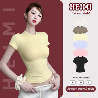  Áo Thun Trơn Form Ôm HEIMI Áo Thun Baby Tee Basic Đủ Màu Chất Thun Co Giãn Thoáng Mát 