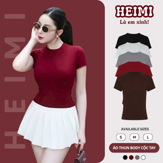 Áo thun trơn form ôm body chất cotton mịn co giãn HEIMI