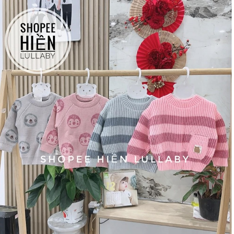 [Lullaby/Chính Hãng] Áo len chui đầu cổ tròn Lullaby cho bé trai, bé gái