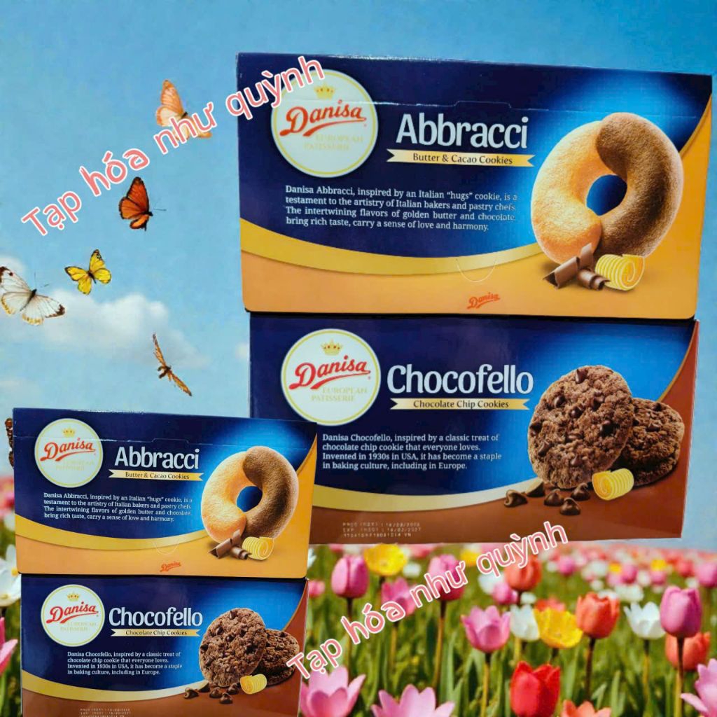 HỘP BÁNH QUY BƠ SOCOLA DANISA CHOCOFELLO VÀ ABBRACCI SIÊU NGON