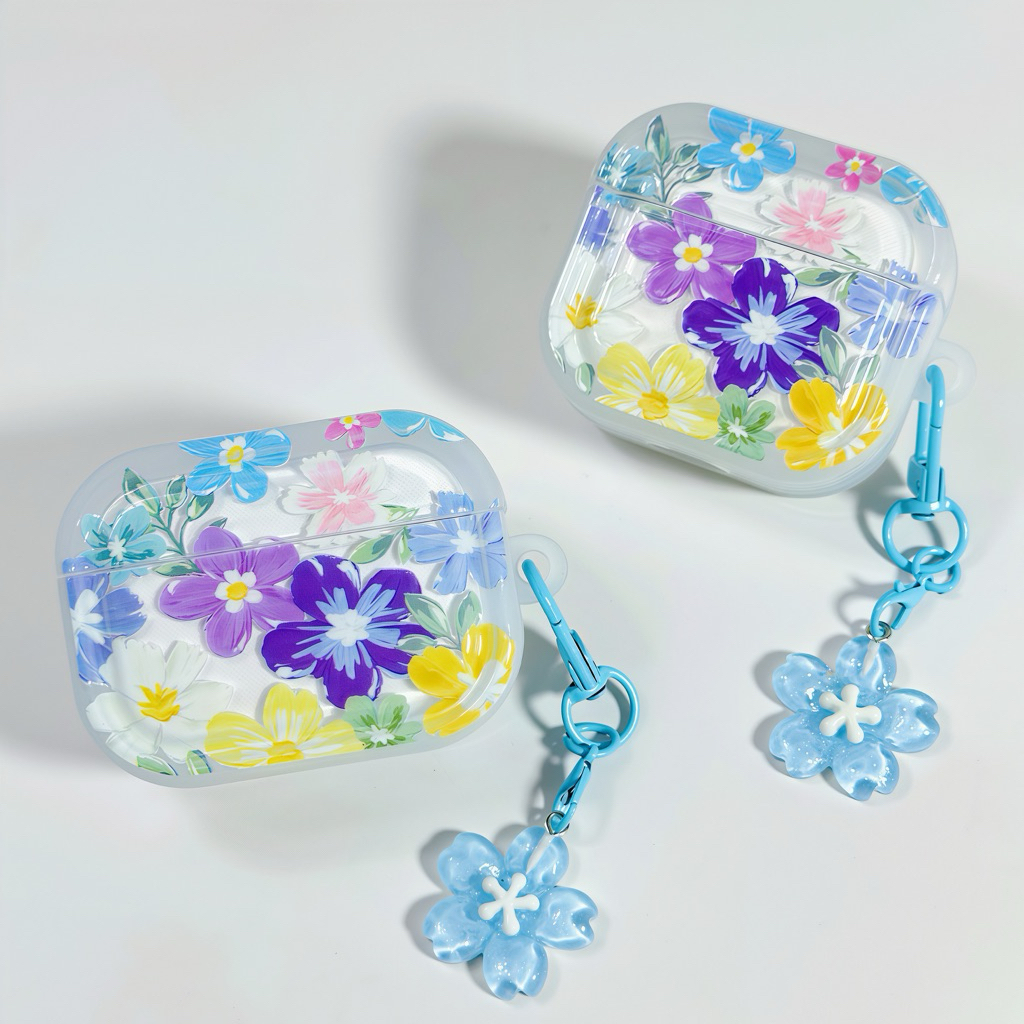 vỏ ốp case airpod pro3/pro2/4/pro/2 đủ dòng ốp airpod vuông hình hoa basic sắc hoa 1352 ốp airpods