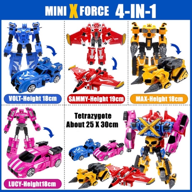 [Siêu nhân nhí]✨Robot Agent X 4in1 Biệt đội siêu nhân nhí MiniForce Siêu Khủng Long Biến Hình ✨ Mã 2