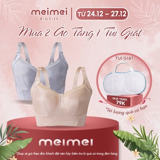  Áo ngực bigsize không gọng A12 áo nịt có chất su phối viền ren điệu bản lưng to che mỡ lưng mỡ nách Meimei Bigsize. 