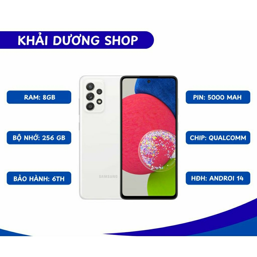 Điện thoại cảm ứng thông minh Samsung Galaxy A52s 5G 8GB 256GB - Cũ đẹp bảo hành 6 tháng.