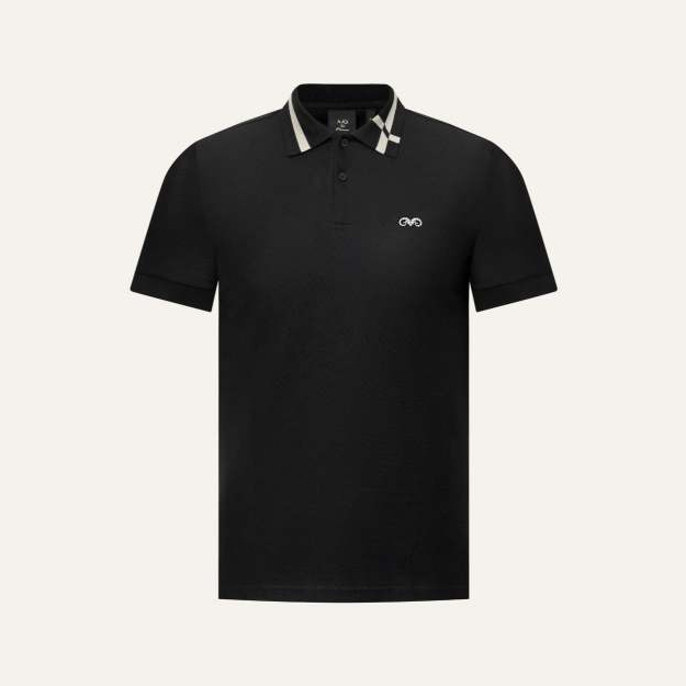 AG97 Áo Polo Americus Gosani Phối Viền Cổ Màu Đen