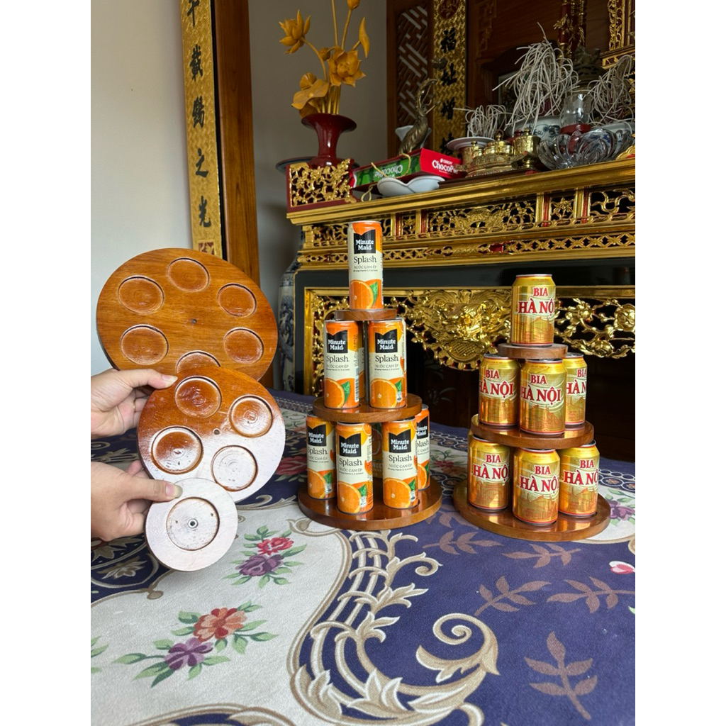 [ Đẹp Như Gỗ ]Tháp Trưng Bày Giả Gỗ 3 Tầng Trang Trí Ban Thờ- tháp đựng nước 3 tầng