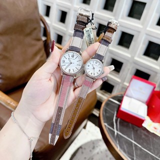 Đồng hồ đôi nam nữ dây da cao cấp đặc trưng của hãng size 38mm 30mm mặt màu trắng, chống nước fullbox đồng hồ couple