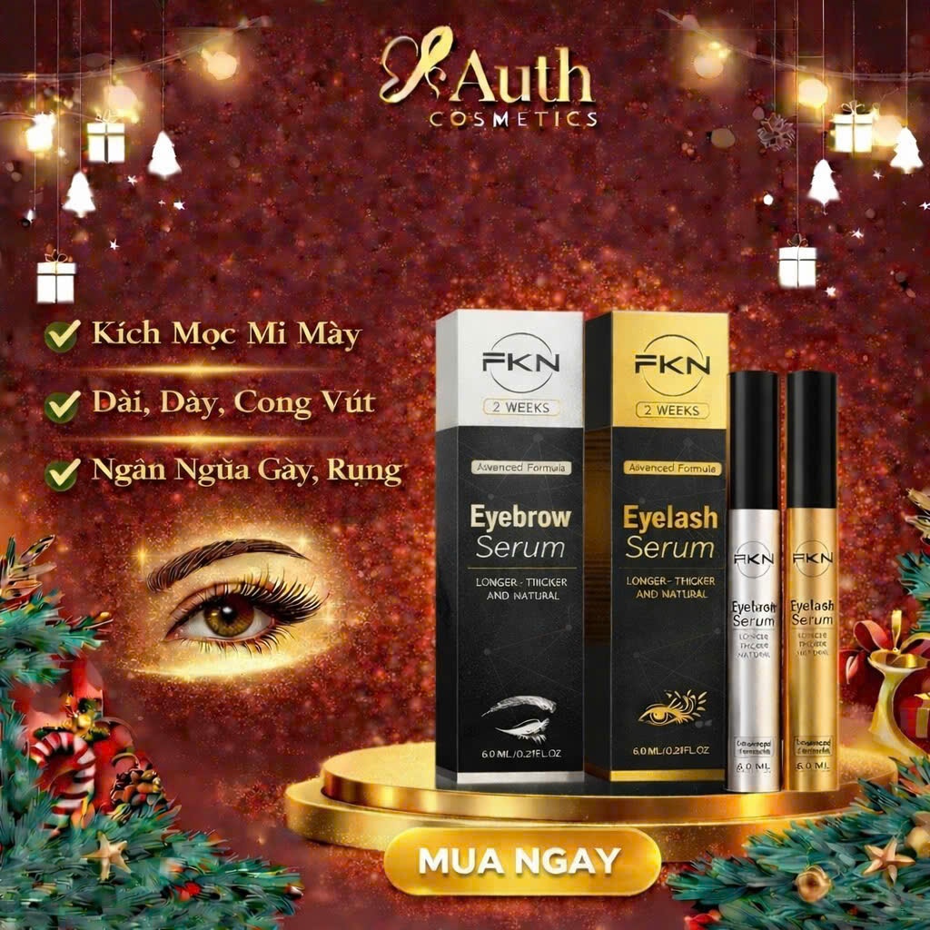 Combo 2 lọ dưỡng mi FKN plus và dưỡng mày FKN plus 6ml/lọ - Giúp mọc mi, mọc mày