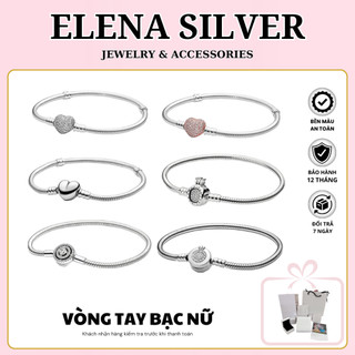  Vòng Tay Bạc S925 Lưu Trữ Từng Khoảng Khắc Trái Tim Dây Mềm Dành Cho Nữ Snake Chain Bracelet Tiara Tặng Bộ Hộp Đựng 