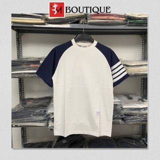 Áo Phông Tx In 4 Vạch Phối Tay Xanh Siêu Chất - Áo Thun Nam Nữ Tx In Hình 4 Sọc Chất Cotton 660417