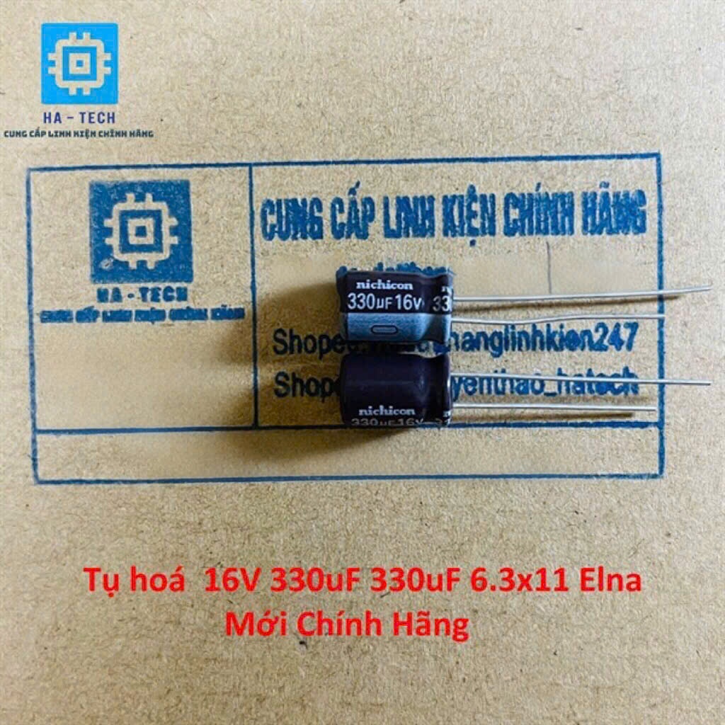 Túi 40 chiếc Tụ hoá 16V 330uF 330uf 6.3x11 Elna Chính hãng mới 100%