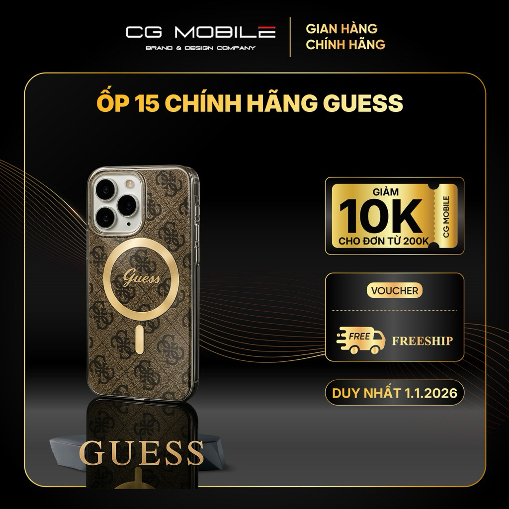 ốp iphone 15promax/15pro/15 thường/14pro GUESS vân ghi xám
