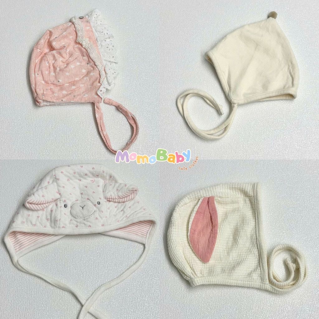 |2Hand| Mũ bonet, mũ bèo ren, mũ lông, tất giữ ấm cho bé
