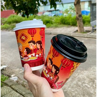  Ly giấy Tết - Ly giấy Xuân set 100 ly 