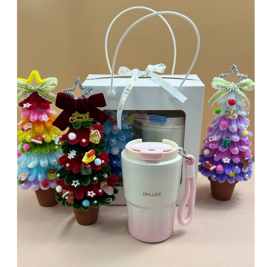 Quà Noel , Set Quà Ly Giữ Nhiệt 340ml+ Cây Thông Noel – Quà Noel Ý Nghĩa