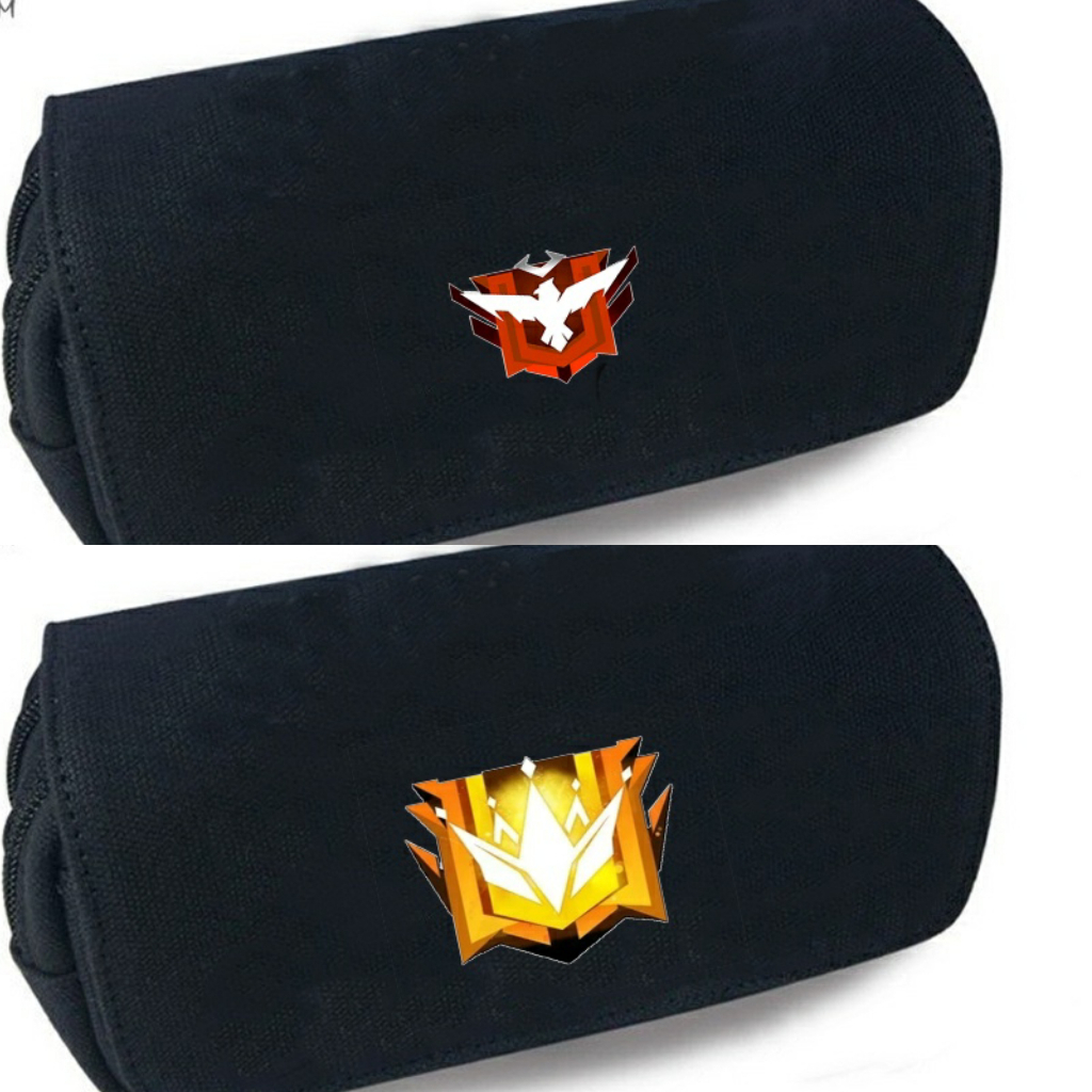 (TẶNG HỘP BÚT HOLOGRAM) Hộp bút vải canvas khóa trắng FREE FIRE game SKYLER logo