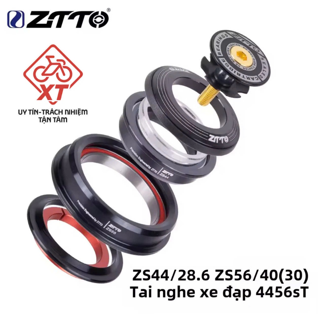 Bộ chén cổ bát phốt xe đạp thể thao 44-56mm, Chén cổ bạc đạn 44-56mm, Chén cổ xe đạp ZTTO 44-56mm