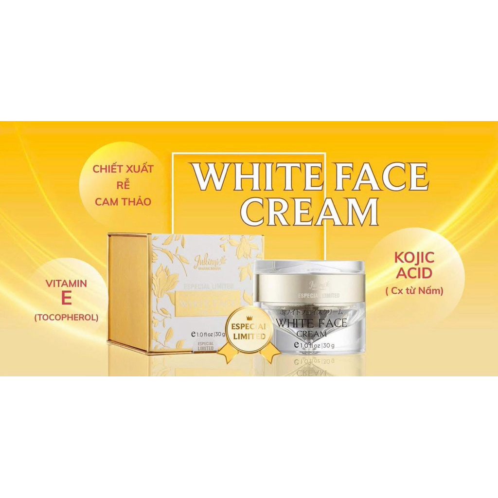 Kem nám Cream White Face Jukimi 30g hỗ trợ xóa nám, tàn nhang, làm trắng da sau 2 tuần sử dụng