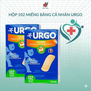 Hộp 102 Miếng Băng Cá Nhân Độ Dính Cao Urgo Durable– Bảo Vệ Vết Thương Nhỏ, Không Gây Đau Khi Tháo