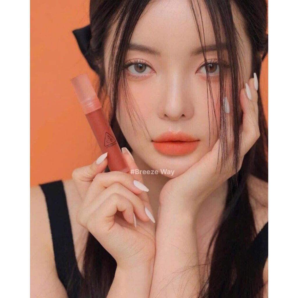 Son 3CE Blur Water Tint Breeze Way - son kem màu cam cháy