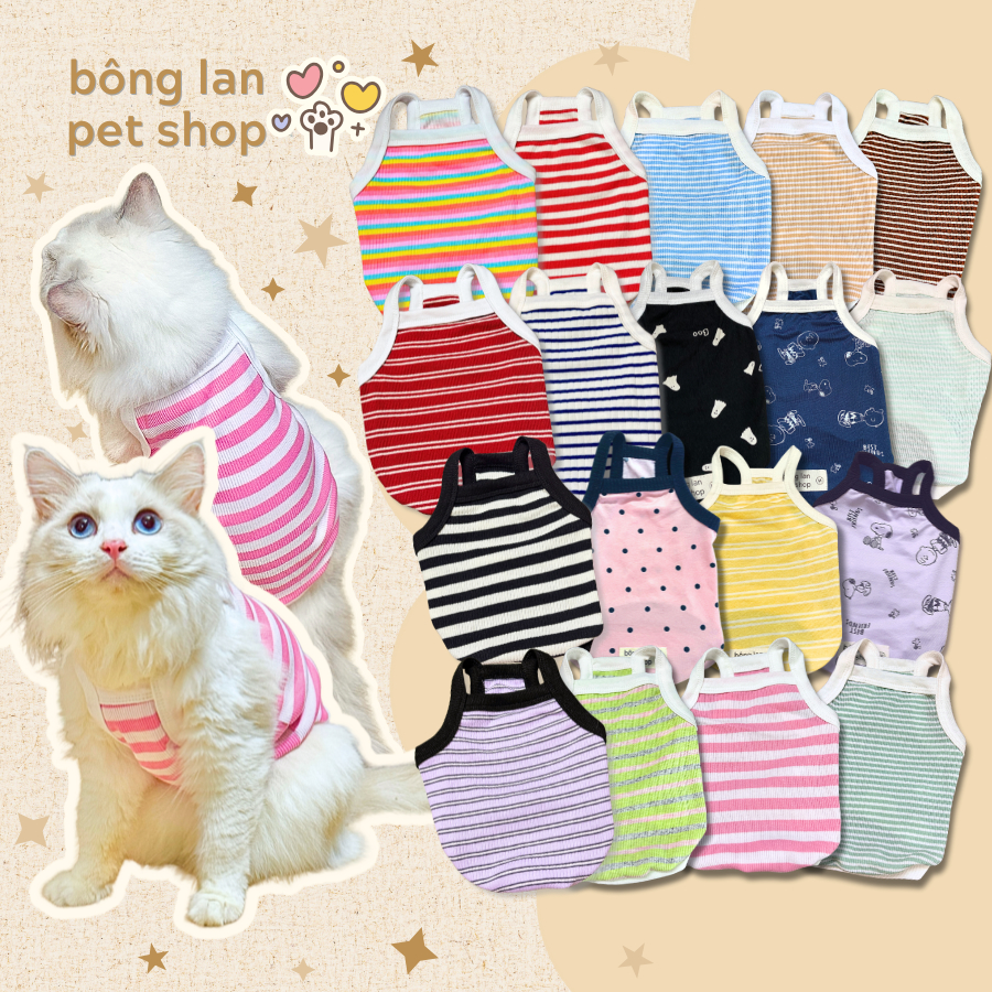 [HOẢ TỐC] Áo thun hai dây mỏng mát mùa hè cho thú cưng chó mèo