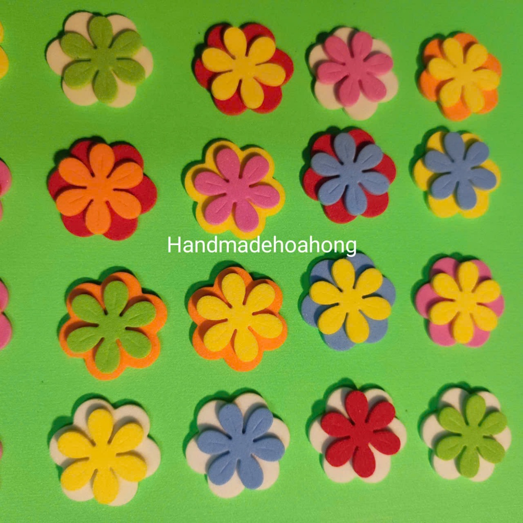 ( 2.5CM, 2CM ) 200 HOA  MẬN 6 CÁNH 2.5CM / 200 HOA 2CM bằng xốp bitis - Hoa mầm non, thiệp-Hoa dập s