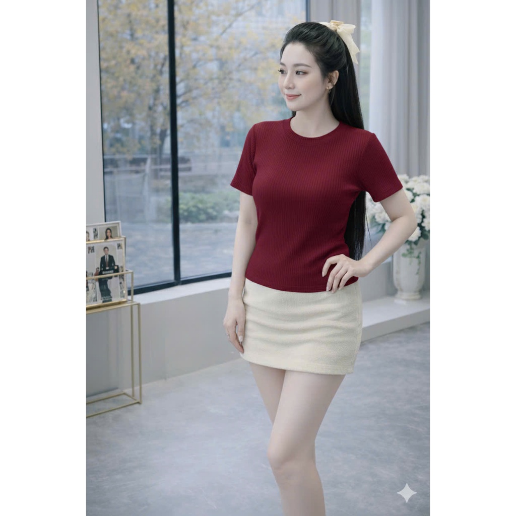 Áo Thun nữ tay ngắn fom vừa mặc chất co giãn thoáng mát