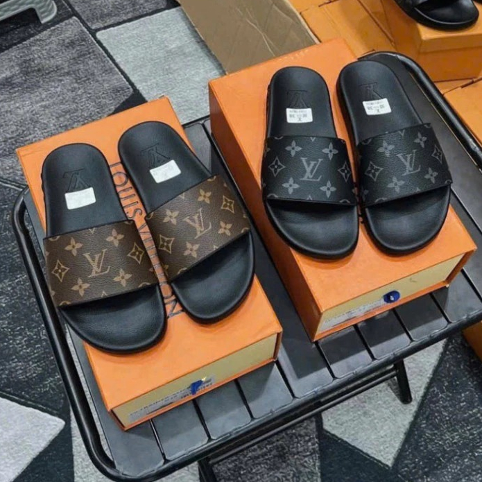Dép LV Nam - Dép Nam LV Hoa Đế Cao Su cực nét ,Dép quai ngang LV cao cấp đế cao su mềm Hot Trend 202