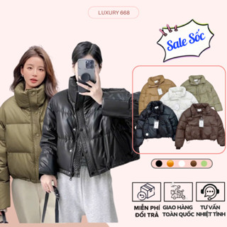  Áo Khoác Phao Da Nữ Dáng Ngắn Croptop Phong Cách Hàn Quốc Basic Xinh Xắn Xịn Xò Hàng QCCC L1 Hottrend 