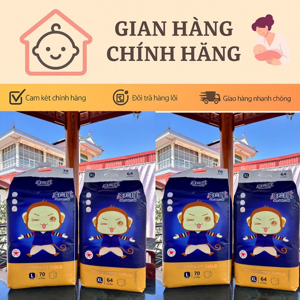 COMBO 2 BỊCH BỈM STEP BABY CHO BÉ, BỈM CON KHỈ, BỈM NỘI ĐỊA CAO CẤP