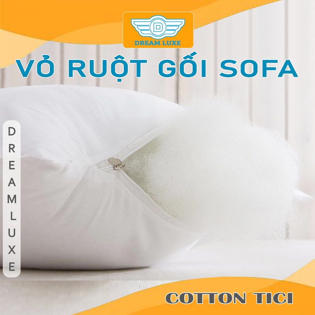 Vỏ Ruột Gối Vuông 40x40, 45x45, 50x50 Vỏ Dùng Nhồi Bông Gòn Có Khóa Kéo Tiện Lợi Êm Ái