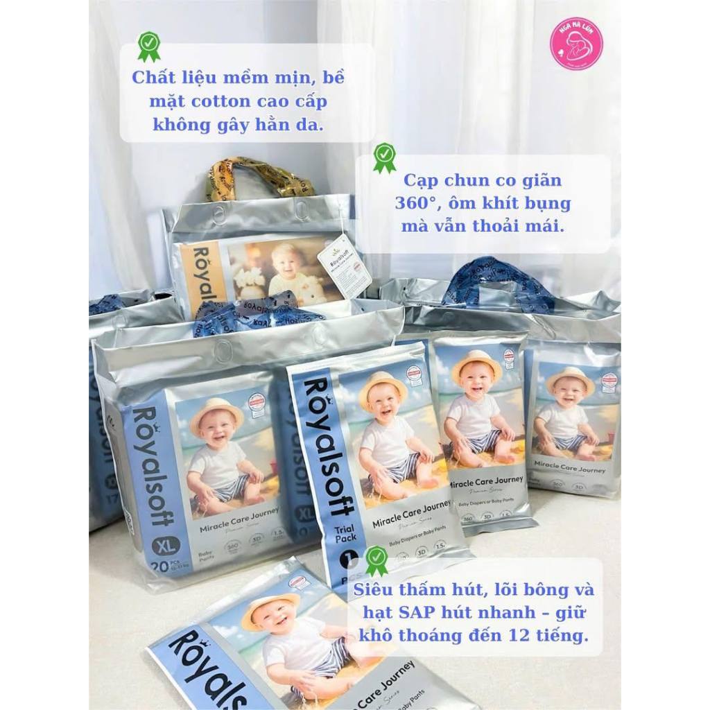 COMBO 2 BỊCH BỈM ROYAL SOFT CHÍNH HÀNG TỪ CÔNG TY MOTARO