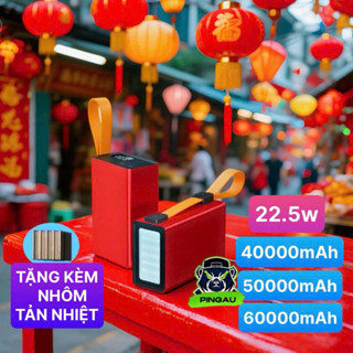  VỎ sạc dự phòng dung lượng lớn 40000mAh 50000mah 60000mah 22.5w có đèn LED typec sạc SIÊU NHANH  không kèm PIN  