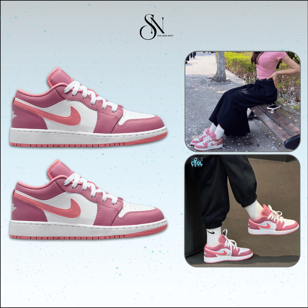 Giày Thể Thao JD1 Low GS Desert Berry – Sneaker Unisex JD Hồng Tím [Tặng Dây Phụ]