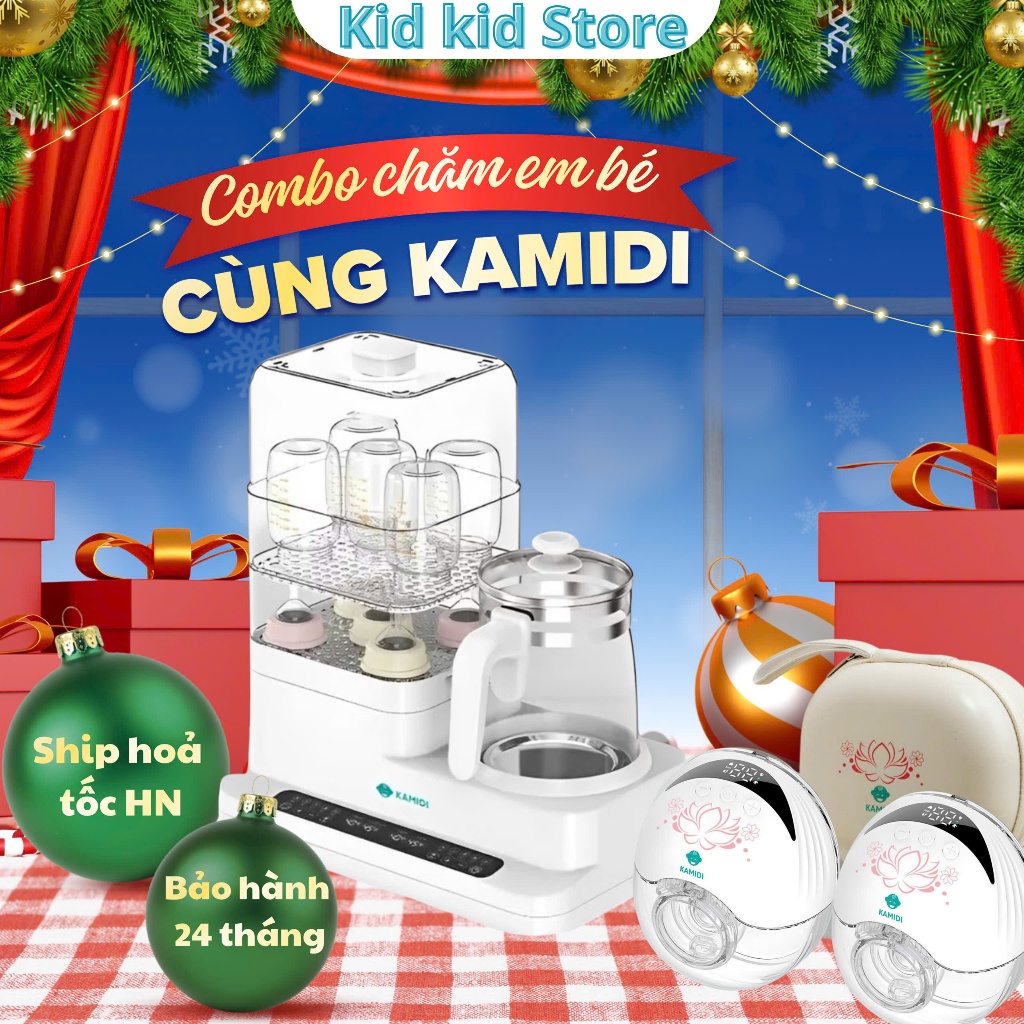 COMBO 1 Bộ Đôi Mẹ Bỉm Máy Tiệt Trùng Kamidi Speed 2 + Máy Hút Sữa Kamidi Tặng Ngay Túi Trữ Sữa Cực H