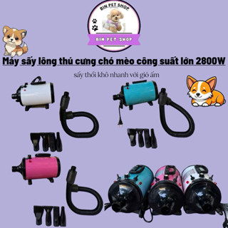 Máy sấy lông thú cưng chó mèo công suất lớn 2800W, sấy thổi khô nhanh với gió ấm