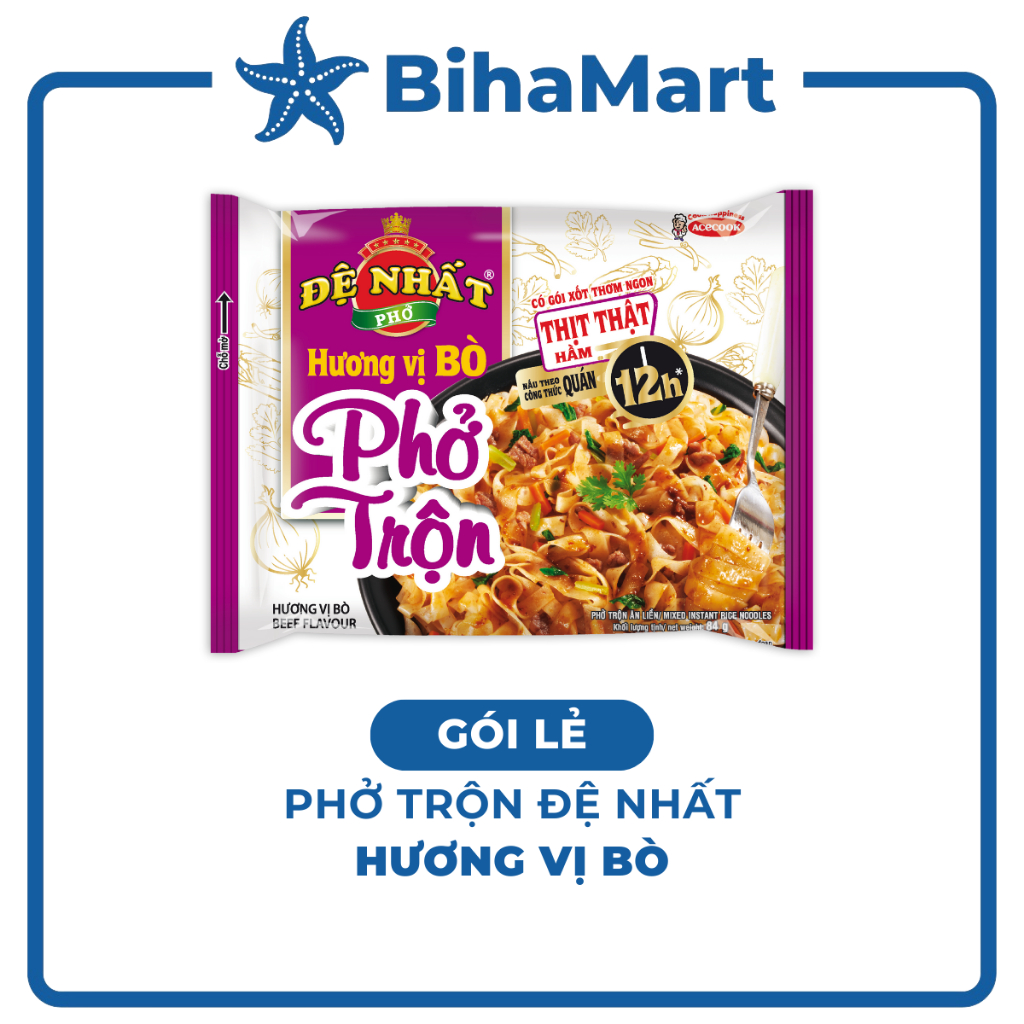 [GÓI LẺ] - ACECOOK - Phở trộn Đệ Nhất hương vị Bò, Phở bò trộn Đệ Nhất Phở trộn ăn liền, Phở ăn liền