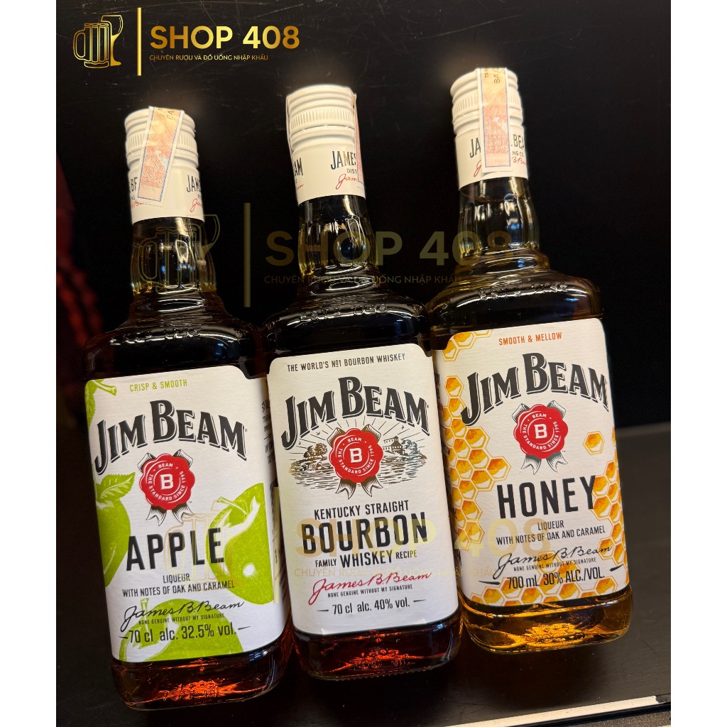 Rượu Jim Beam White/Honey/Apple Whiskey - không hộp