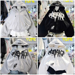  Áo Khoác mùa thu Hoodie Zip 3 Ngôi Sao Unisex Nam Nữ Form Rộng 